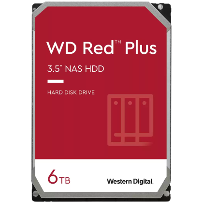 HDD NAS WD Red Plus 6TB CMR, 3.5'', 256MB, 5640 RPM, SATA, TBW: 180