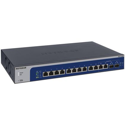 NETGEAR XS512EM-100EUS Desktop and Rackmount 12 Ports 10-Gigabit/Multi-Gigabit Ethernet Smart Managed Plus Switch with 2 SFP+ Ports