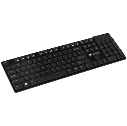 2.4GHZ wireless keyboard, 104 keys, slim design, chocolate key caps, UK&US 2 in 1 layout (black)