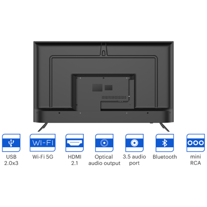 55', UHD, Android TV 11, Black, 3840x2160, 60 Hz, Sound by JVC, 2x12W, 83 kWh/1000h , BT5.1, HDMI ports 4, 24 months