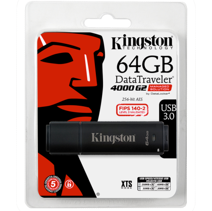 Kingston 64GB USB 3.0 DT4000 G2 256 AES FIPS 140-2 Level 3 (Management Ready), EAN: 740617254730