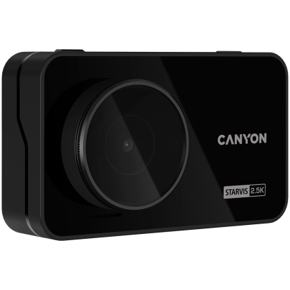 Canyon DVR25GPS, 3.0'' IPS (640x360), touch screen, WQHD 2.5K 2560x1440@60fps, NTK96670, 5 MP CMOS Sony Starvis IMX335 image sensor, 5 MP camera, 140° Viewing Angle, Wi-Fi, GPS, Video camera database, USB Type-C, Supercapacitor