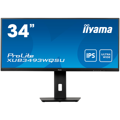 IIYAMA Monitor XUB3493WQSU-B5 34” IPS 3440 x 1440 @75Hz 21:9, 400 cd/m², 4ms, 1000:1,  HDMI, DP, USB, height, swivel, tilt, HDCP, Speakers, VESA