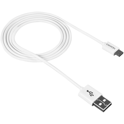 CANYON UM-1 Micro USB cable, 1M, White, 15*8.2*1000mm, 0.018kg
