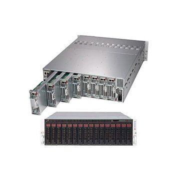 Supermocro assembled server based on SYS-5039MC-H8TRF, 8x CFL-S E-2286G CPU, 16x 32GB DDR4, 16x Samsung PM883 480GB SATA, 16x Black gen 6.5 hot-swap 3.5-to-2.5 Tool-less drive tray, 8x OOB lic