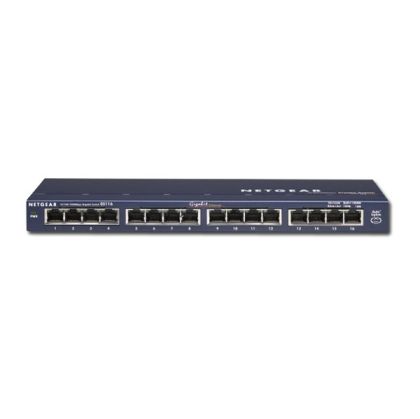 Switch NETGEAR ProSafe GS116GE (16 x Gigabit Ethernet/Fast Ethernet/Ethernet, Desktop/Wallmount) Retail