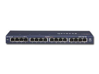 Switch NETGEAR ProSafe GS116GE (16 x Gigabit Ethernet/Fast Ethernet/Ethernet, Desktop/Wallmount) Retail