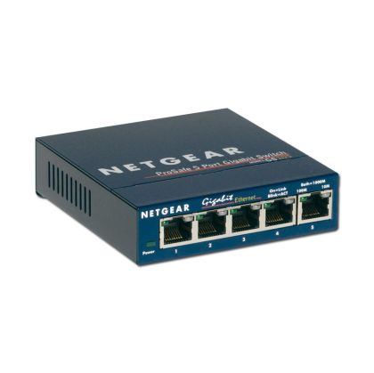 Netgear ProSafe Gigabit Ethernet Switch,  5 x 10/100/1000 RJ45 ports, Desktop