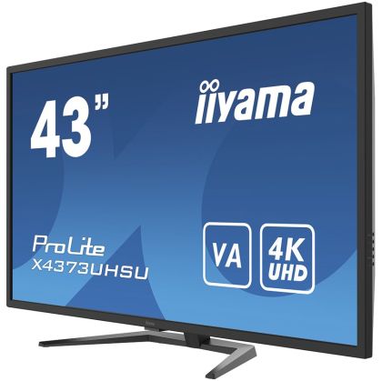 Iiyama Monitor 43" UW VA-panel, 3840x2160 UHS, 3ms, 400cdm² HDR400, Speakers, 2xHDMI, 1xDisplayPort, USB-HUB (2x3.0/2x2.0), PBP, PIP, Remote control