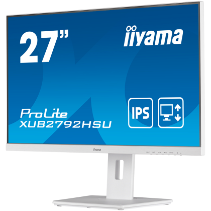 IIYAMA Monitor LED XUB2792HSU-W5 27" 1920 x 1080 @75Hz 1000:1 4ms height, pivot (rotation), swivel, tilt VGA HDMI DP USB HUB White