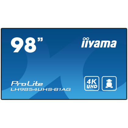 Iiyama LH9854UHS-B1AG - 98" Diagonal Class LH54 Series LED-backlit LCD displayinteractive digital signage with built-in SoC media player 4K UHD (2160p) 3840 x 2160