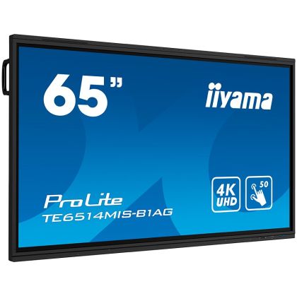 IIYAMA LFD TE6514MIS-B1AG 65" Interactive 4K LCD Touchscreen redefining Interactive display excellence 3840 x 2160 435 cd/m² 4000:1 6.5ms PureTouch-IR⁺ iiWare 11