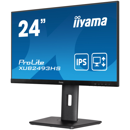 PROLITE XUB2493HS-B5 24” IPS 3-side borderless monitor, FreeSync, 1920 x 1080 @75Hz, 250 cd/m², HDMI x1 DisplayPort x1,Speakers 2 x 2W, height adj. Stand.