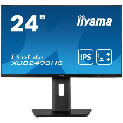PROLITE XUB2493HS-B5 24” IPS 3-side borderless monitor, FreeSync, 1920 x 1080 @75Hz, 250 cd/m², HDMI x1 DisplayPort x1,Speakers 2 x 2W, height adj. Stand.