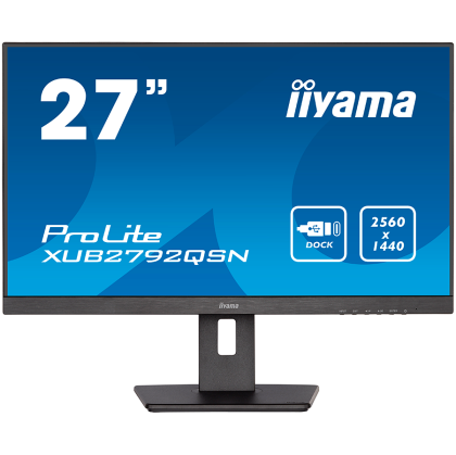 IIYAMA Monitor LED XUB2792QSN-B5 27’’ WQHD IPS USB-C Dock with RJ45 350 cd/m² 1000:1 4ms HDMI DP USB 3.0 DP Out Daisy Chain Full Ergo PRO