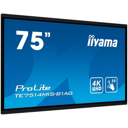 IIYAMA 75" Interactive 4K LCD Touchscreen redefining Interactive display excellence.Zero Airgap LCD screen eliminating parallax, accurate PureTouch-IR+ with Palm Rejection, iiWare 11 with Android 13, Wifi, and the iiyama (DMS) Device management cms.