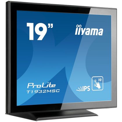 IIYAMA ProLite T1932MSC-B5X 19’’ Projective Capacitive 10pt touch monitor featuring IPS panel  VGA x1  HDMI x1 DisplayPort x1  Speakers 2 x 1W  HDCP