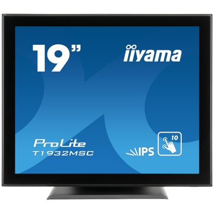 IIYAMA ProLite T1932MSC-B5X 19’’ Projective Capacitive 10pt touch monitor featuring IPS panel  VGA x1  HDMI x1 DisplayPort x1  Speakers 2 x 1W  HDCP
