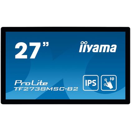 IIYAMA Monitor 27" PCAP Bezel Free 10-Points Touch, 1920x1080, IPS panel, DVI, HDMI, DisplayPort, 425cd/m² (with touch), 1000:1, 5ms, Landscape, Portrait or Table mount, USB Touch Interface, VESA 100x100 and 200x100, Speakers 2x3W, MultiTouch