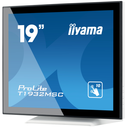 Iiyama ProLite T1932MSC-W5AG - LED monitor19" touchscreen 1280 x 1024 IPS 250 cd/m² 1000:1 14 ms HDMI VGA DisplayPort speakers white
