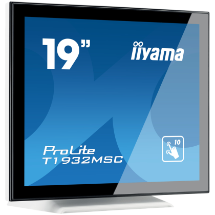 Iiyama ProLite T1932MSC-W5AG - LED monitor19" touchscreen 1280 x 1024 IPS 250 cd/m² 1000:1 14 ms HDMI VGA DisplayPort speakers white