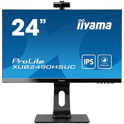 IIYAMA Monitor LED XUB2490HSUC-B5 Conference 23.8" IPS 1920 x 1080 @60Hz 16:9 250 cd/m² 4ms VGA, HDMI, DP; USB, Full HD webcam 2MP and microphone, full ergonomic