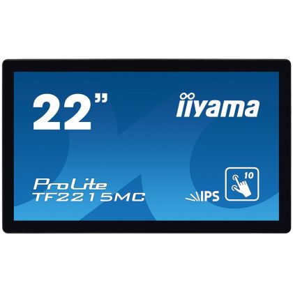 IIYAMA Monitor 21,5" PCAP Bezel Free 10P Touch with Anti-Finger print coating, 1920x1080, IPS panel, DisplayPort, HDMI, VGA, 315 cd/m² (with touch), 1000:1, 14ms, USB Interface, Through Glass (Gloves) mode,  External Power Adapter, MultiTouch