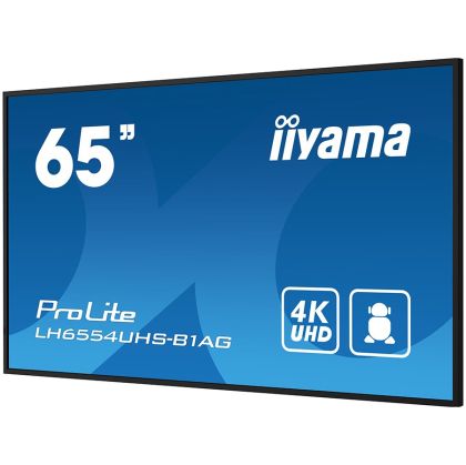 IIYAMA LH6554UHS-B1AG 65" 4K UHD Professional Digital Signage 24/7 display featuring Android OS IPS 500 cd/m² 3840 x 2160 @60Hz Android 11 OS, iiSignage2, FailOver, EShare  WiFi (Built-in)