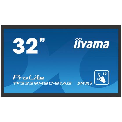 IIYAMA Monitor 32" PCAP  Anti-glare Bezel Free 12-Points Touch Screen, 1920x1080, AMVA3 panel, 24/7 operation, 2xHDMI, DisplayPort, VGA, 420cd/m², 3000:1, Through Glass (Gloves) supported, Landscape, Portrait or Face-up mode, USB Touch Interface