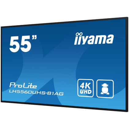 Iiyama ProLite LH5560UHS-B1AG55" Diagonal Class (54.6" viewable) LED-backlit LCD display digital signage with built-in SoC media player 4K UHD (2160p) 3840 x 2160 edge-lit black matte finish LH5560UHS-B1AG