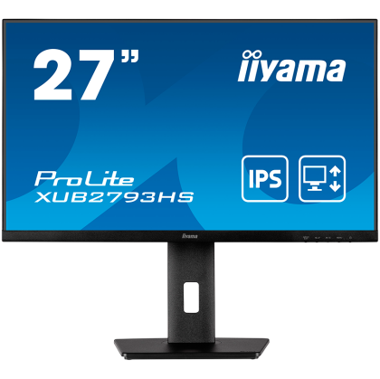 IIYAMA Monitor LED XUB2793HS-B5 27" IPS 1920 x 1080 @75Hz 300 cd/m² 4ms HDMI DP height, pivot (rotation), swivel, tilt