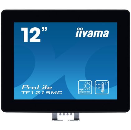 IIYAMA 12,1" PCAP Bezel Free 10P Touch, 1024x768,  DP, HDMI, VGA, 450cd/m²(with touch), USB Interface, Through Glass(Gloves) mode, Ext. Pwr Adapter, MultiTouch only with supp. OS, Open frame model with seal, Wide Temp range (-20~60°C), IP65 front