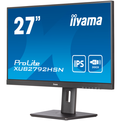 IIYAMA Monitor LED XUB2792HSN-B5 27" IPS matte 1920 x 1080 @75Hz 1000:1 4ms HDMI DP USB-C 65W + DOCK RJ45 DP out, height, swivel, tilt, pivot (rotation both sides), 3y