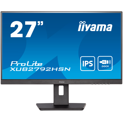 IIYAMA Monitor LED XUB2792HSN-B5 27" IPS matte 1920 x 1080 @75Hz 1000:1 4ms HDMI DP USB-C 65W + DOCK RJ45 DP out, height, swivel, tilt, pivot (rotation both sides), 3y