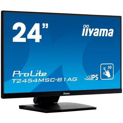 IIYAMA Monitor 24" PCAP 10-Points Touch Screen, Anti Glare coating, 1920 x 1080, IPS-panel, Slim Bezel, Speakers, VGA, HDMI, Height Adjust., 250 cd/m2, USB 3.0-Hub (2xOut), 1000:1 Static Contrast, 5ms, USB Touch Interface