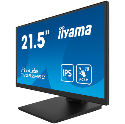 IIYAMA Monitor LED T2252MSC-B2 21.5" IPS TOUCH Capacitive 1920 x 1080, 250 cd/m², 1000:1, 5ms, Touch points 10, Touch method stylus, finger, glove, Touch interface	USB, HDMI x1, DisplayPort x1, Speakers 2 x 1W, Tilt, VESA