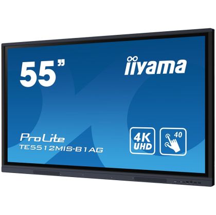 55" iiWare10 , Android 11, 40-Points PureTouch IR with zero bonding, 3840x2160, UHD IPS panel, Metal Housing, Fan-less, Speakers 2x 16W front, VGA, HDMI 3x HDMI-out, USB-C with 65W PD (front), Audio mini-jack and Optical Out (S/PDIF), USB Touch Inter