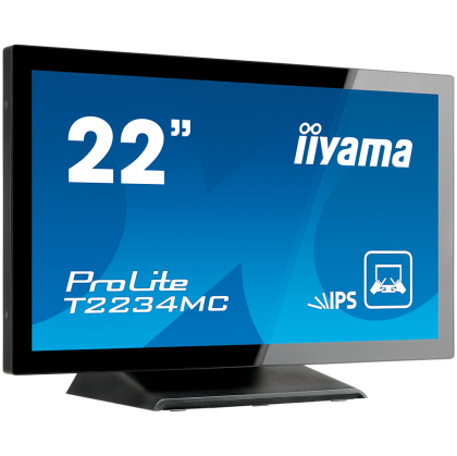 Iiyama ProLite T2254MSC-B1AG - LED monitor22" (21.5" viewable) touchscreen 1920 x 1080 Full HD (1080p) @ 60 Hz IPS 250 cd/m² 1000:1 4 ms HDMI DisplayPort speakers matte black T2254MSC-B1AG