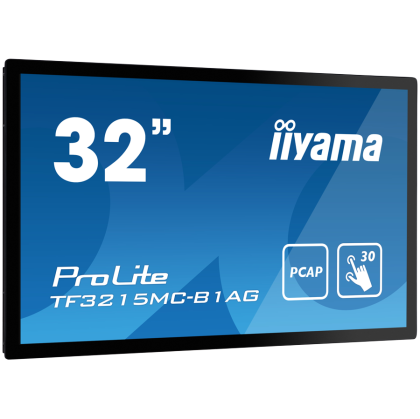 IIYAMA PROLITE TF3215MC-B1AG Open Frame PCAP 30 point touch screen with AG 31.5", 80cm 1920 x 1080 500 cd/m² 3000:1 with touch 8ms VGA HDMI touch through-glass landscape, portrait