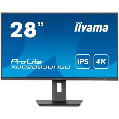 iyama ProLite XUB2893UHSU-B5LED monitor 28" 3840 x 2160 4K @ 60 Hz IPS 300 cd/m² 1000:1 3 ms HDMI DisplayPort speakers matte black XUB2893UHSU-B5
