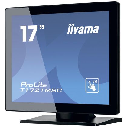 IIYAMA Monitor 17" PCAP Bezel Free Front, 10P Touch, 1280x1024, Speakers, VGA, DVI, 215cd/m² (with touch), 1000:1, 5ms, USB Interface, External Power Adapter, Multitouch with supported OS.