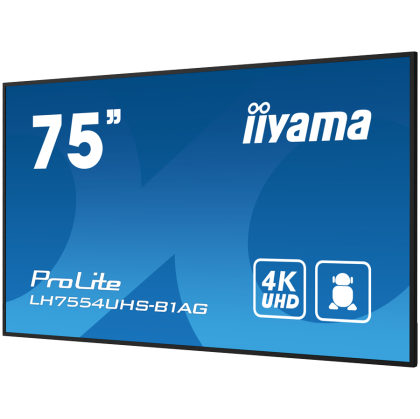 Iiyama ProLite LH7554UHS-B1AG75" Diagonal Class (74.5" viewable) LED-backlit LCD display digital signage with built-in media player SDM Slot PC 4K UHD (2160p) 3840 x 2160 black matte finish