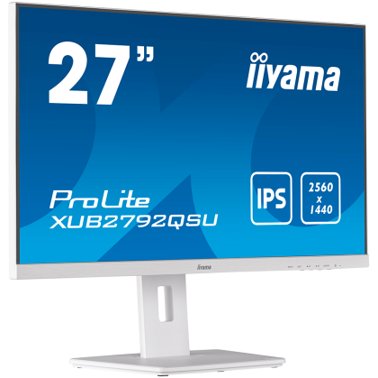 IIYAMA Monitor LED XUB2792QSU-W5 27" IPS 2560 x 1440 @75Hz 350 cd/m² 1000:1 5ms DVI HDMI DP USB 3.0 x 2 HDCP height, pivot (rotation), swivel, tilt 3y white