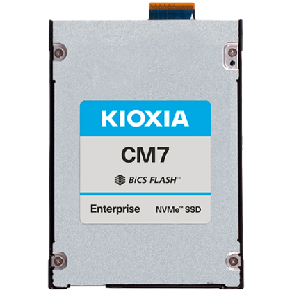 SSD Enterprise Mixed Use KIOXIA CM7-V 3.2TB PCIe Gen5 (1x4 2x2) (128GT/s) NVMe 2.0, BiCS Flash 3D, E3.S 7.5mm, Read/Write: 14000/6750 MBps, IOPS 2700K/600K, DWPD 3