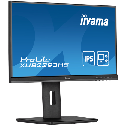 IIYAMA Monitor LED XUB2293HS-B5 21.5” IPS 3-side borderless monitor HAS (150mm) + Pivot (rotation both sides)