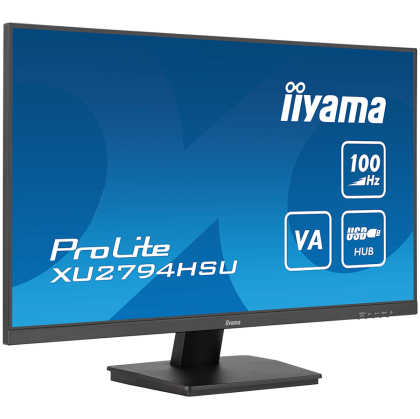 IIYAMA Monitor LED XU2794HSU-B6 27" VA 1920 x 1080 @100Hz  16:9 250 cd/m² 4000:1 1ms HDMI DP USB HUB Tilt