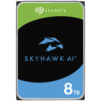 HDD Video Surveillance SEAGATE SkyHawk AI 8TB CMR, 3.5'', 256MB, SATA, RV Sensors, Rescue Data Recovery Services 3 ani, TBW: 550, Health Management