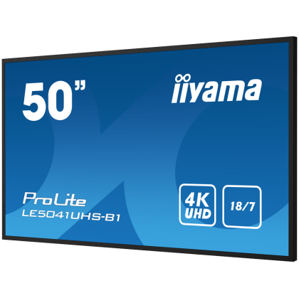 Iiyama ProLite LE5041UHS-B1 - 50" Diagonal Class (49.5" viewable) LED-backlit LCD displaydigital signage 4K UHD (2160p) 3840 x 2160 black glossy finish LE5041UHS-B1