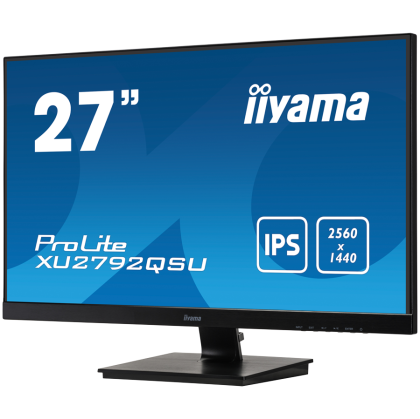 IIYAMA Monitor LED XU2792QSU-B1 27’’ IPS panel Technology, edge-to-edge monitor featuring WQHD resolution 350cd 2560 x 1440 @70Hz 5ms