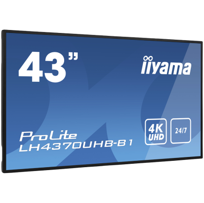 Iiyama Prolite 43” Professional Digital Signage display with 24/7, 4K UHD and 700cd/m² high brightness performance